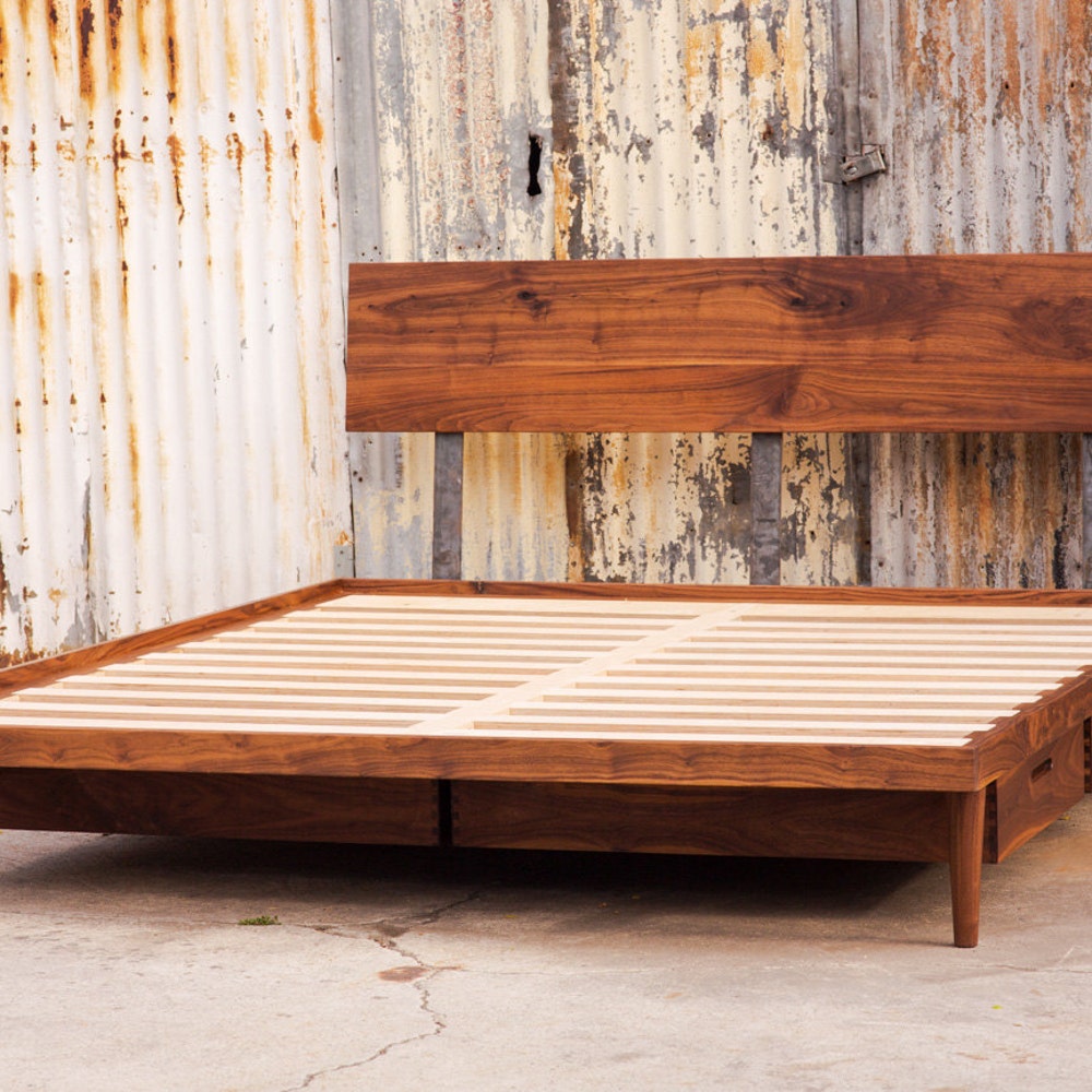 The Western Bed Mid Century Modern Style Platform Bed (Available with Storage) - Image 5