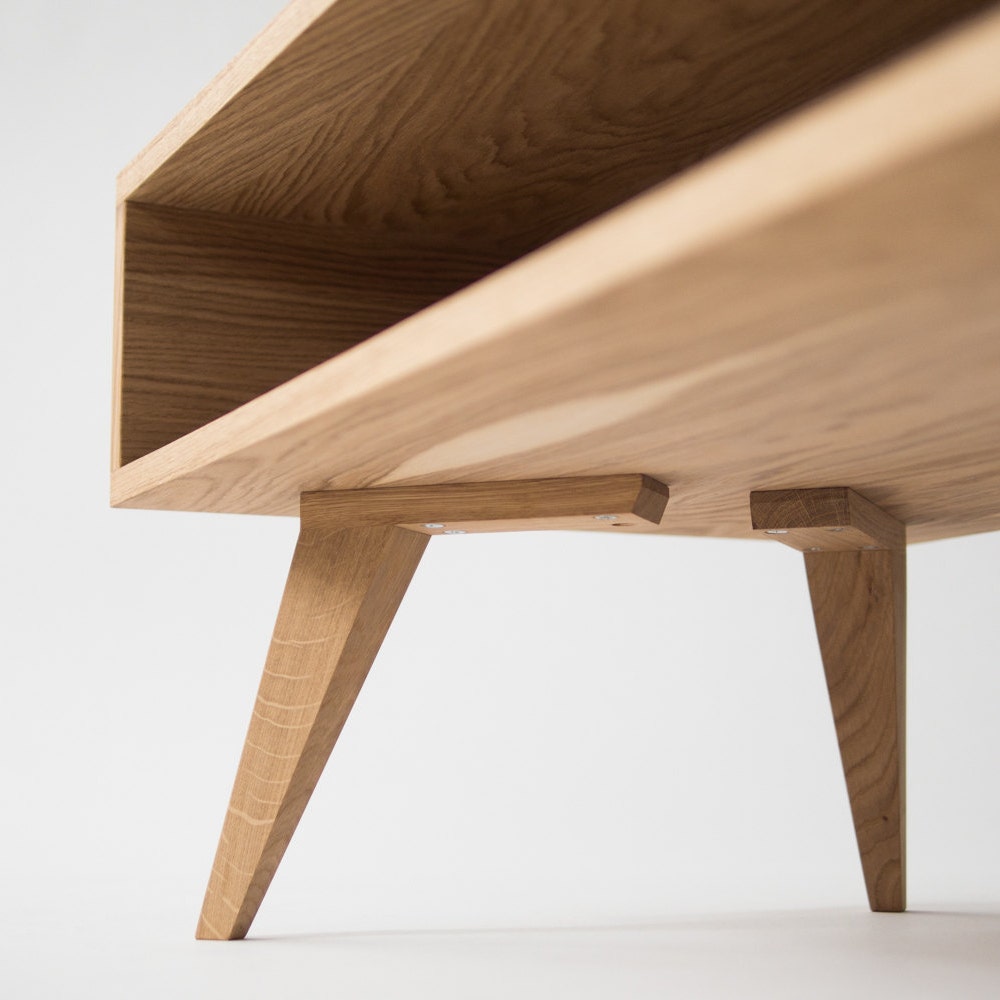 KUUB – Mid century modern coffee table, box sofa table, made of oak wood - Image 5