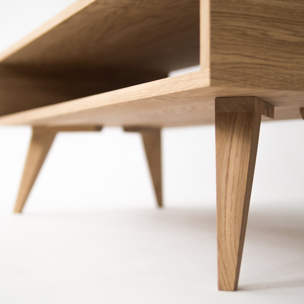 KUUB – Mid century modern coffee table, box sofa table, made of oak wood - Image 4