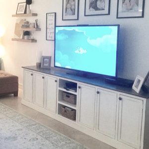 Naples Rustic Entertainment Center with Storage | Solid Wood Media Console Cabinet | Farmhouse Living Room Furniture | TV Stand