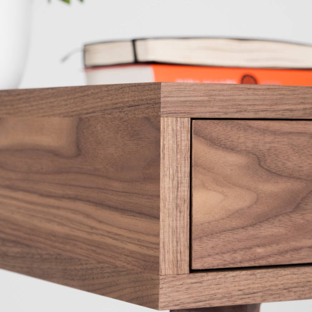 KUUB – Wooden desk, mid century modern, walnut desk with three drawers - Image 8