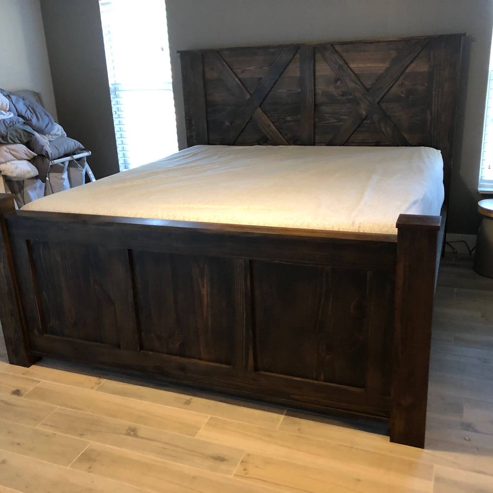 Cape Coral Solid Wood Bed Frame | King Size Storage Bed | Handmade Bedroom Furniture | Rustic Platform Bed | Custom Wood Bed - Image 5