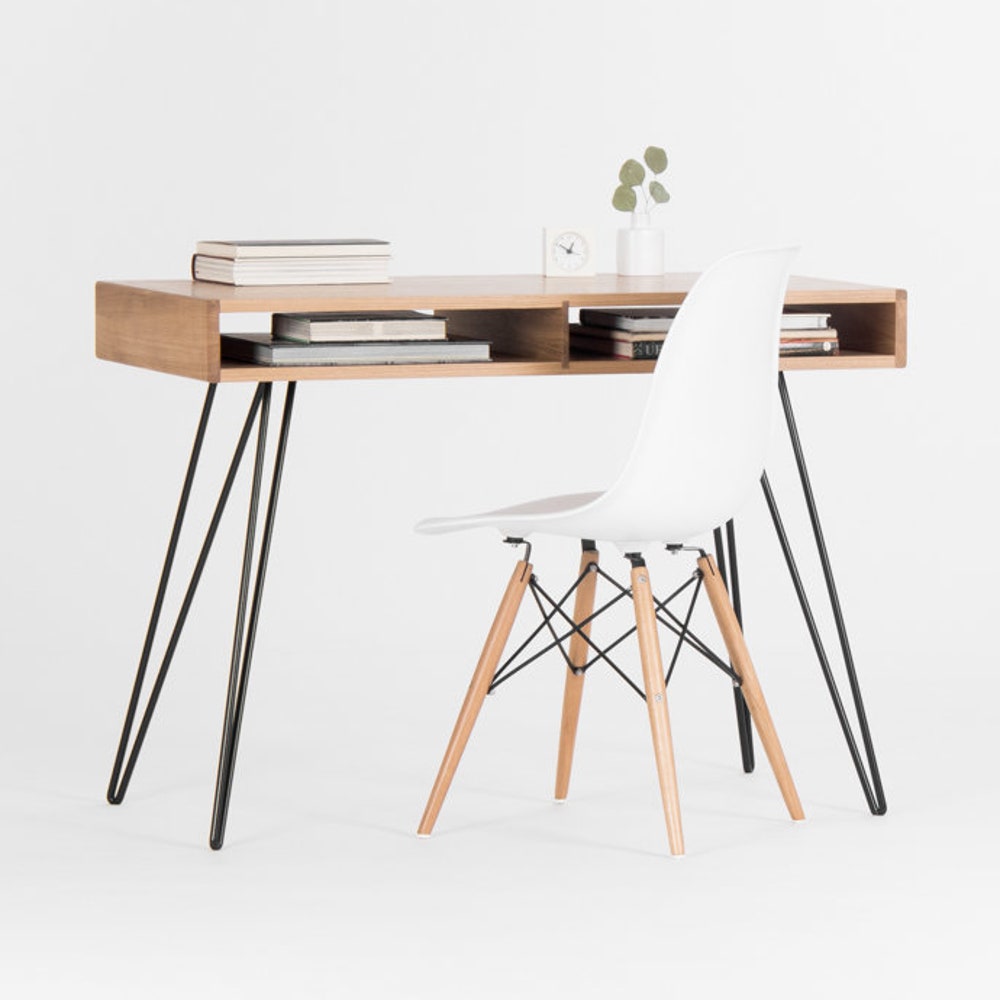 HEIM – Wood desk, computer desk, writing desk, industrial desk, simple desk, minimalist desk, custom desk, mid century modern,