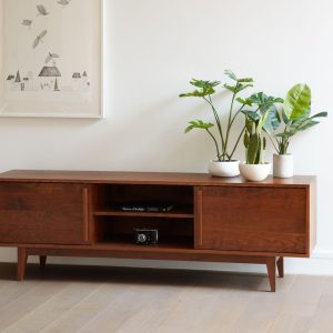 Kasse Credenza / Media Console - 75" - Solid Cherry - Teak Finish - IN STOCK