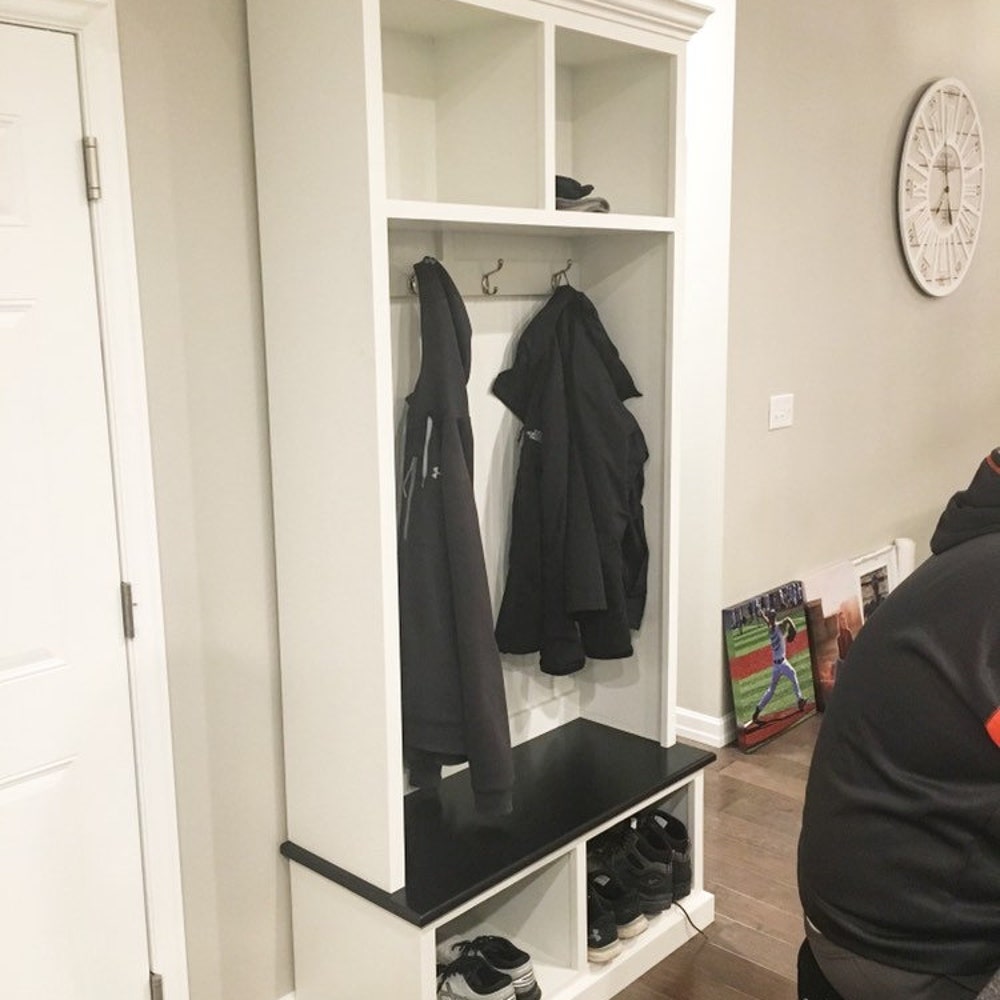 Pennsylvania Mudroom Bench with Shoe Storage | 2-Section Entryway Organizer | Custom Handmade Furniture - Image 5