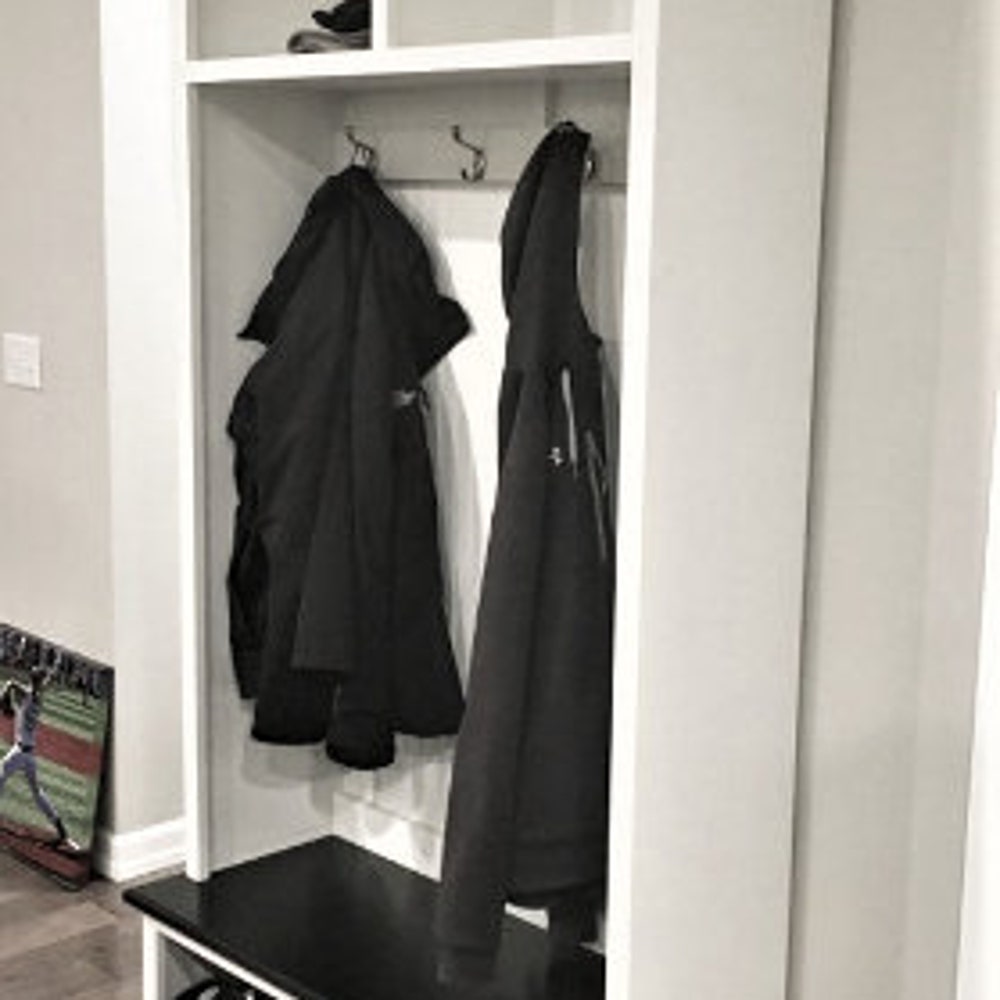 Pennsylvania Mudroom Bench with Shoe Storage | 2-Section Entryway Organizer | Custom Handmade Furniture - Image 2