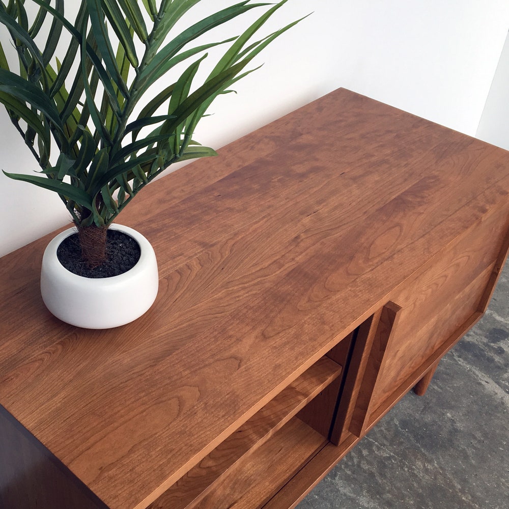 Whitewater Media Console - Record Storage - Clear Solid Cherry - In Stock! - Image 3