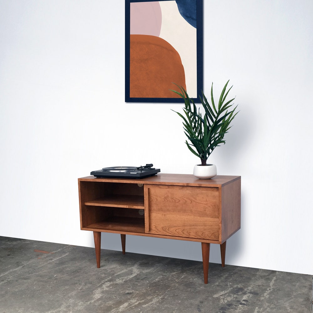 Whitewater Media Console - Record Storage - Clear Solid Cherry - In Stock! - Image 6