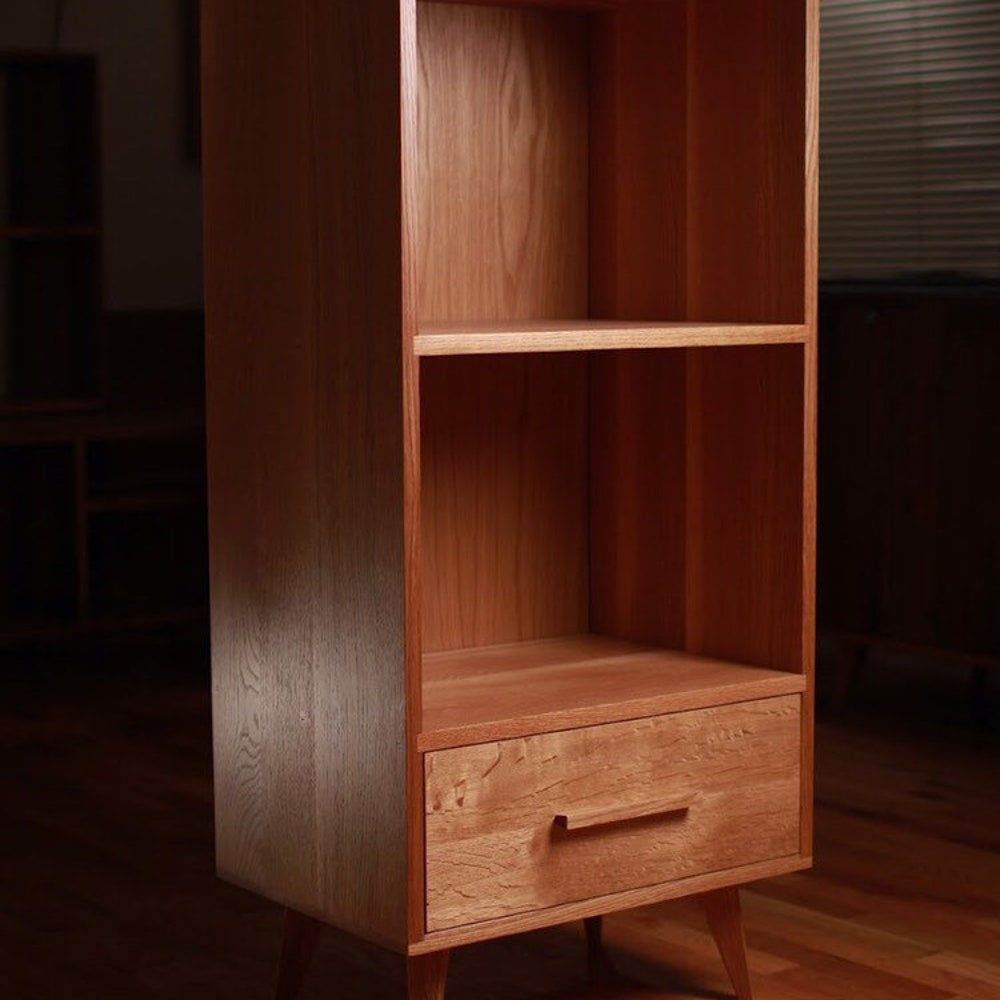 Halfstack Bookcase, 43"H, Modern Storage, Mid-Century Record Storage, Vinyl LP Storage (Shown in Walnut) - Image 6