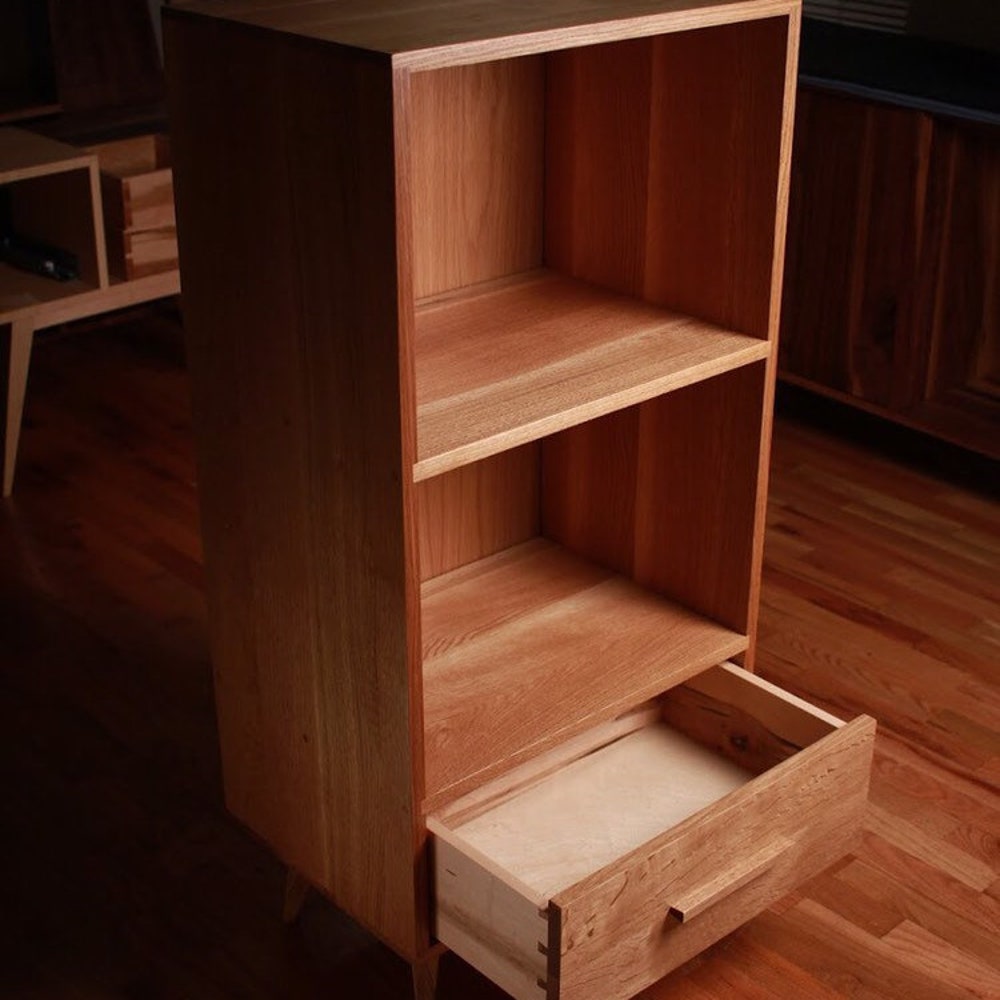 Halfstack Bookcase, 43"H, Modern Storage, Mid-Century Record Storage, Vinyl LP Storage (Shown in Walnut) - Image 7