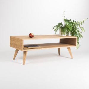 KUUB – Mid century modern coffee table, box sofa table, made of oak wood