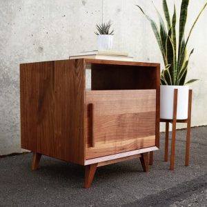 Hein End Table, Mid Century Side Table, Mid-Century Night Stand, Solid Hardwood Modern Nightstand (Shown in Walnut)