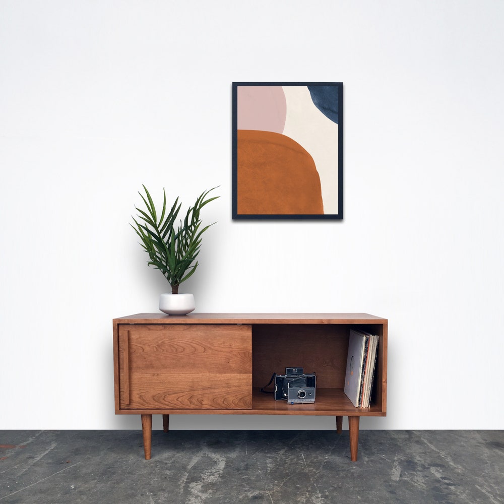 Whitewater Media Console - Record Storage - Clear Solid Cherry - In Stock!