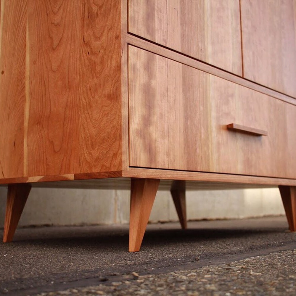 Modern Wardrobe Armoire, Mid Century Armoire, Modern Wardrobe, Solid Hardwood Wardrobe (Shown in Cherry) - Image 7