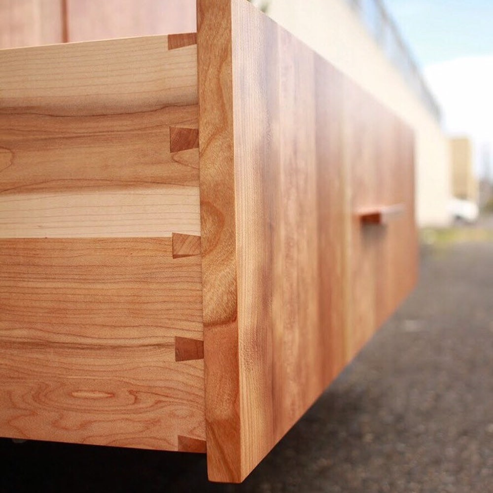 Modern Wardrobe Armoire, Mid Century Armoire, Modern Wardrobe, Solid Hardwood Wardrobe (Shown in Cherry) - Image 8