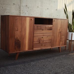 il_1000x1000.2116379247_cic3.jpg Danish Modern Console, 60"W, Modern Credenza, Mid Century Sideboard, Solid Wood Media Console (Shown in Walnut)