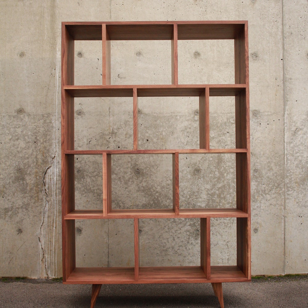 Knodler Vinyl LP Console, Mid-Century Modern Bookcase, Solid Hardwood Record Bookshelf, LP Shelf (Shown in Walnut) - Image 3