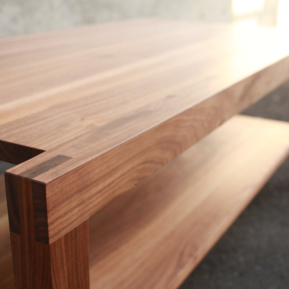 Nisqually Coffee Table, Solid Wood Rectangular Coffee Table, Wood Coffee Table with Storage (Shown in Walnut) - Image 4