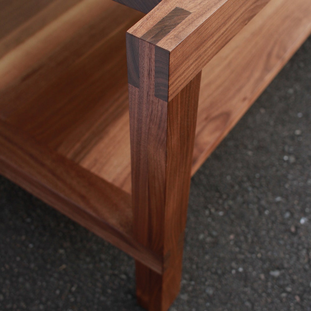 Nisqually Coffee Table, Solid Wood Rectangular Coffee Table, Wood Coffee Table with Storage (Shown in Walnut) - Image 3