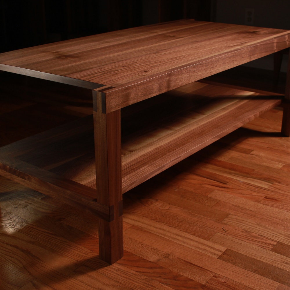 Nisqually Coffee Table, Solid Wood Rectangular Coffee Table, Wood Coffee Table with Storage (Shown in Walnut) - Image 6