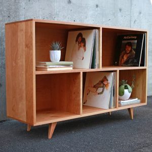 il_1000x1000.2395935692_ojzf.jpg Couzens Vinyl LP Console, 45"W, Bookshelf, Turntable Console, Mid-Century Vinyl Storage (Shown in Cherry)
