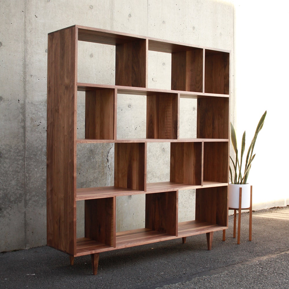 Vissing Vinyl LP Console, Mid-Century Modern LP Bookcase, Modern Vinyl Bookshelf, Record Shelf (Shown in Walnut) - Image 4