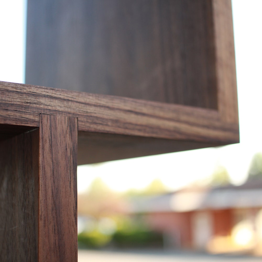 Corner Omni OFFSTACK Bookcase, 36"W, 24"D, Modern Vinyl LP Storage, Geometric Record Storage, Corner Bookshelf (Shown in Walnut) - Image 7