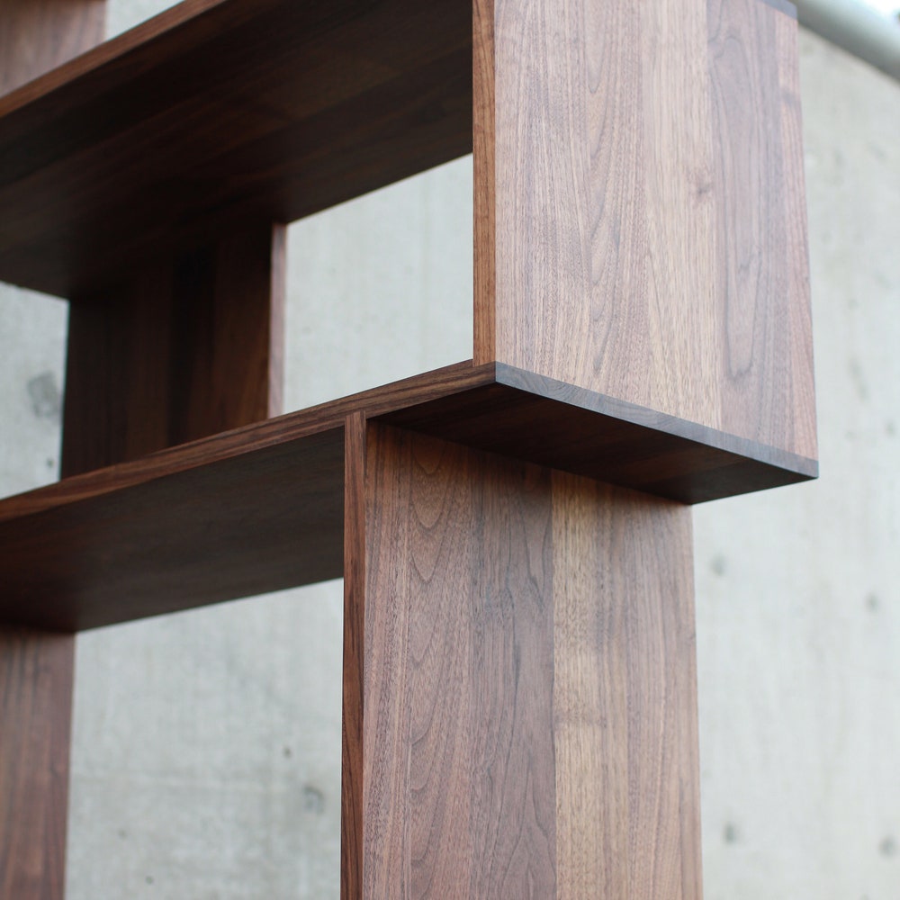 Corner Omni OFFSTACK Bookcase, 36"W, 24"D, Modern Vinyl LP Storage, Geometric Record Storage, Corner Bookshelf (Shown in Walnut) - Image 4