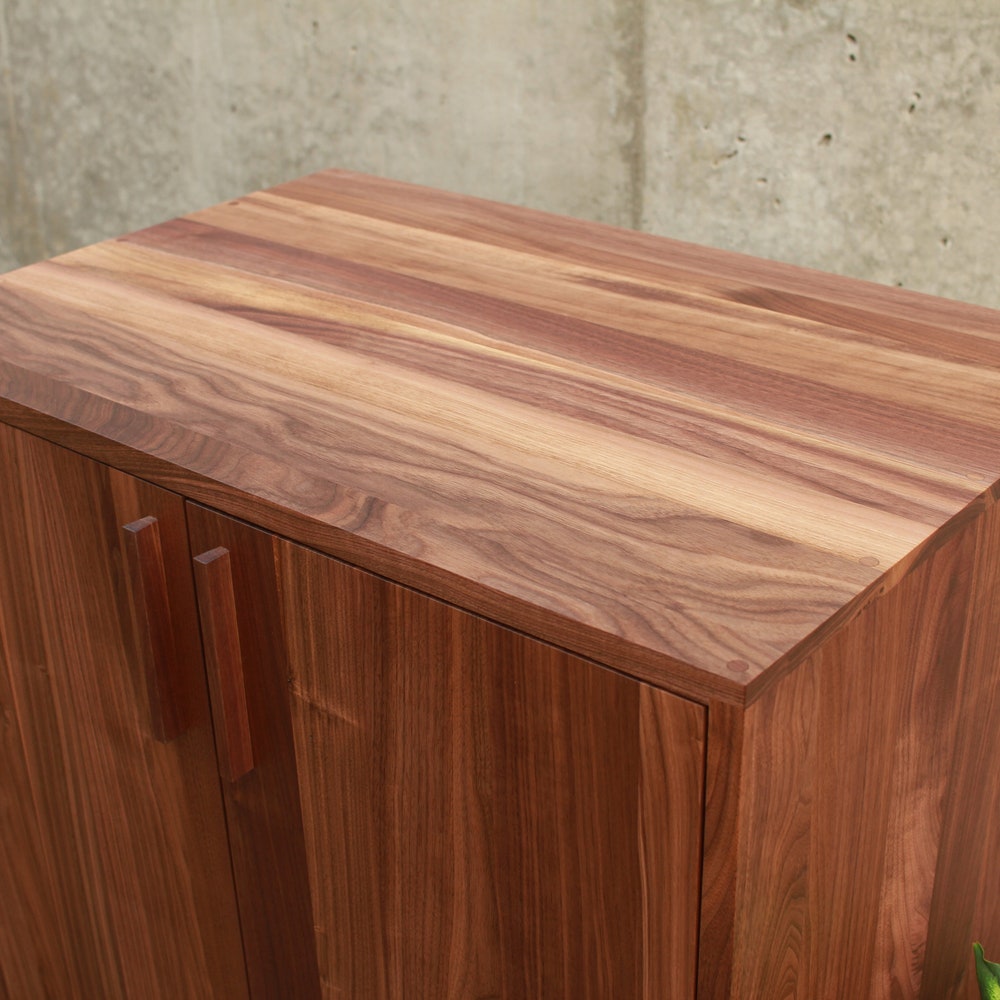 Floor Cabinet, Two Door Accent Cabinet, Modern 2 Door Cabinet, Solid Wood Cabinet with 2 Doors (Shown in Walnut) - Image 2