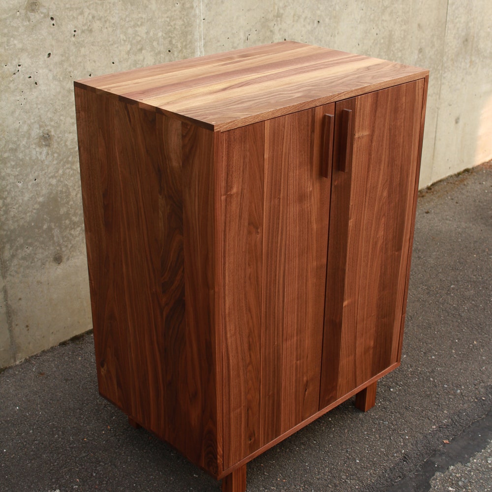 Floor Cabinet, Two Door Accent Cabinet, Modern 2 Door Cabinet, Solid Wood Cabinet with 2 Doors (Shown in Walnut) - Image 6