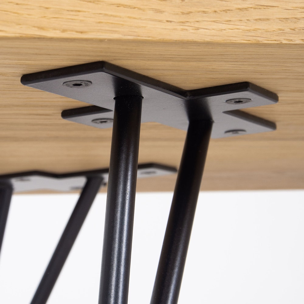 KUUB – Modern coffee table, media console, entertainment center, made of oak wood, hairping legs - Image 9