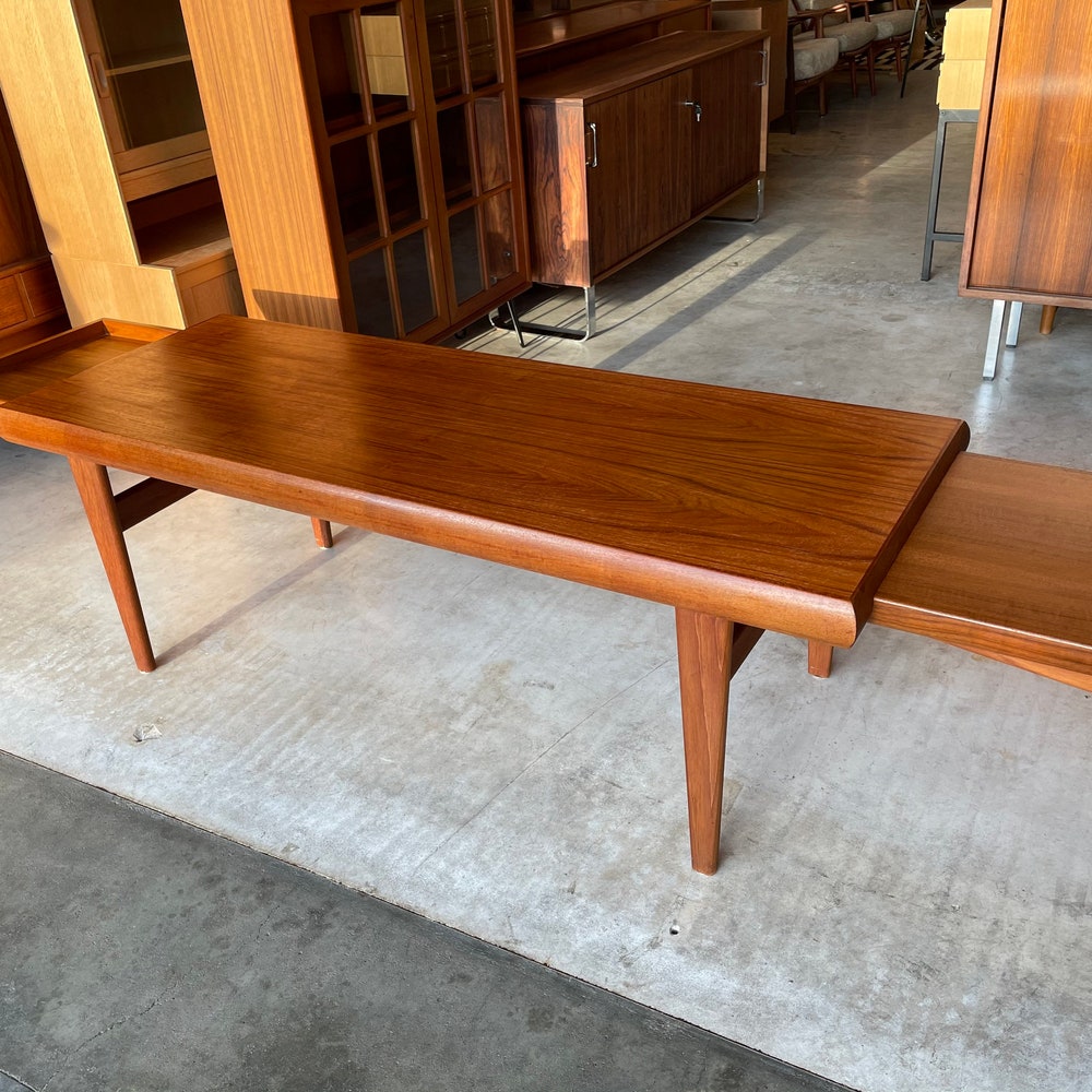 Rare! 60s teak coffee table Johannes Andersen Trioh denmark Mid Century Design Coffee Table Side Table Vintage Coffee Table - Image 5