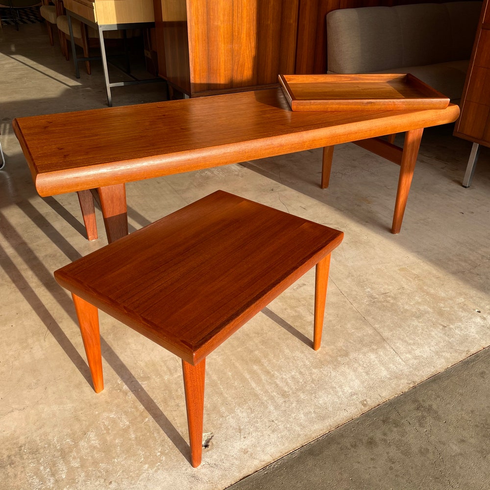 Rare! 60s teak coffee table Johannes Andersen Trioh denmark Mid Century Design Coffee Table Side Table Vintage Coffee Table - Image 8