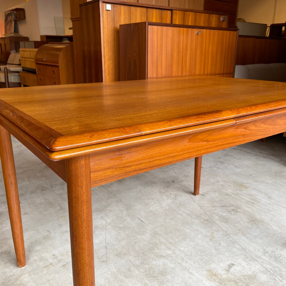 60s Danish modern Teak Dining Table Dining table Mid Century Table Design - Image 2