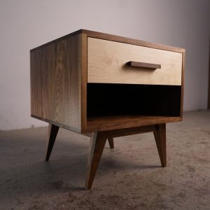 il_1000x1000.3156149843_he5m.jpg Moline Nightstand, Mid Century Nightstand with Drawer, Solid Hardwood Modern Side Table (Shown in Walnut + Maple)