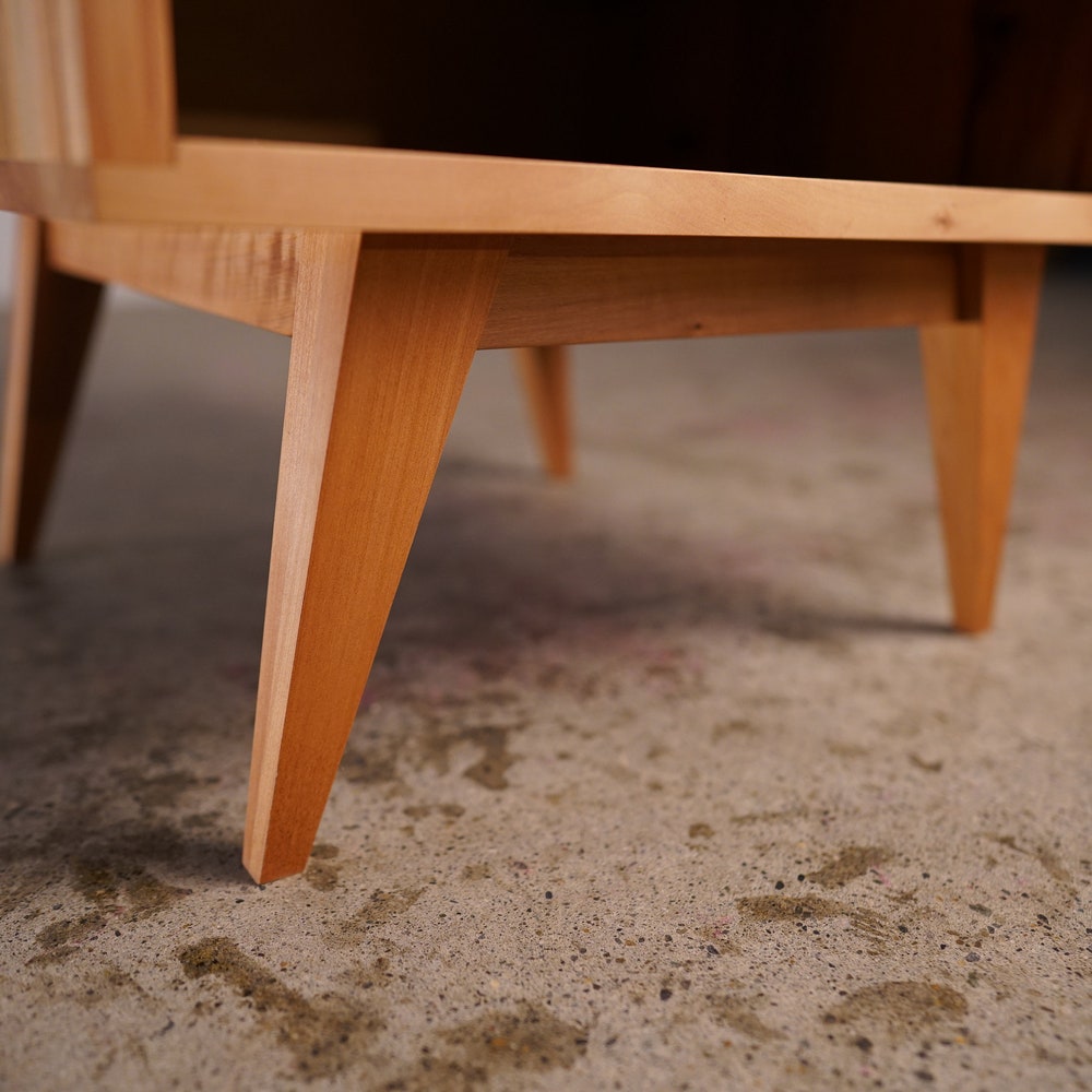 Moline Nightstand, Mid Century Nightstand with Drawer, Solid Hardwood Modern Side Table (Shown in Madrone) - Image 5