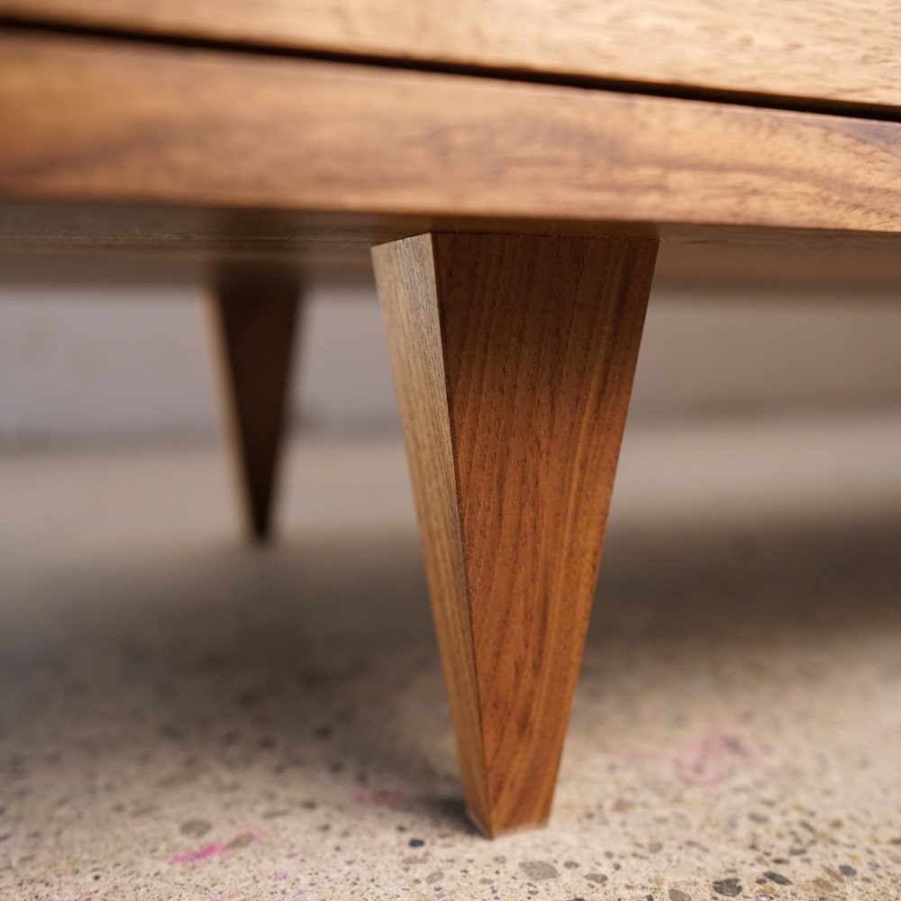 Brooklyn Media Console, 3 Drawer, 84"W, Mid Century TV Credenza, Modern TV Console, Solid Hardwood Credenza (Shown in Walnut) - Image 6