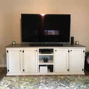 Naples TV Stand | Rustic Entertainment Center with Storage | Solid Wood Media Console Cabinet | Farmhouse Living Room Furniture