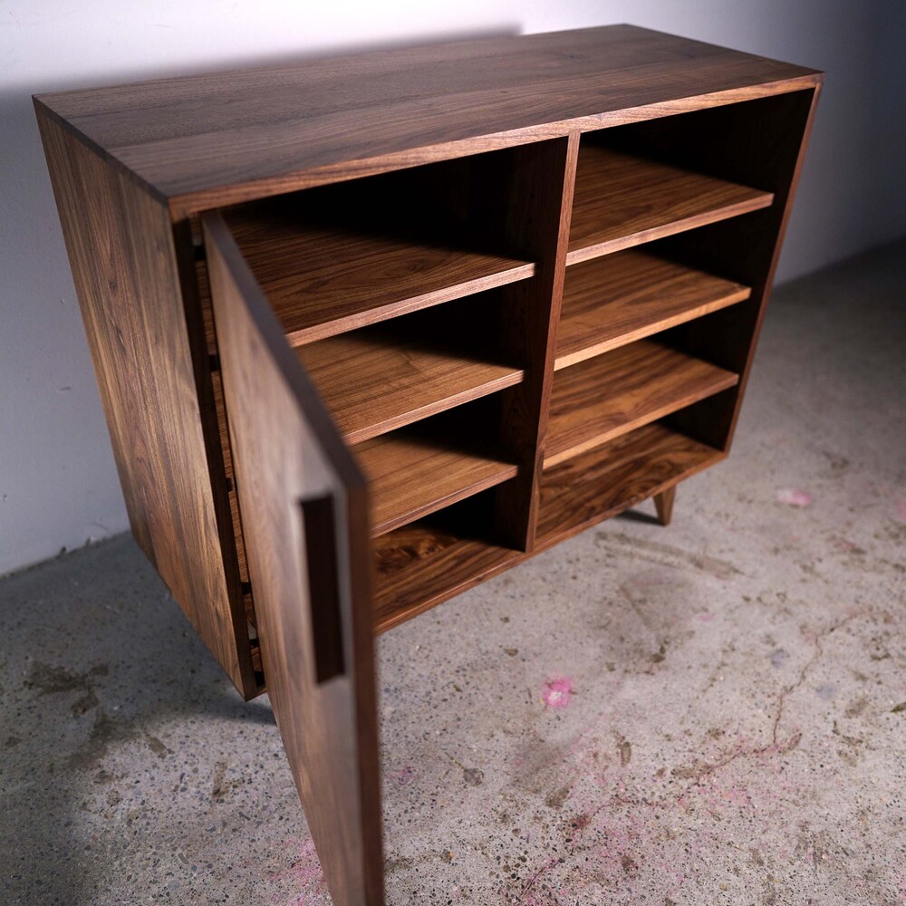 Medina Console, Mid-Century Modern LP Storage, Record Storage Credenza, Vinyl Storage Sideboard (Shown in Walnut) - Image 4