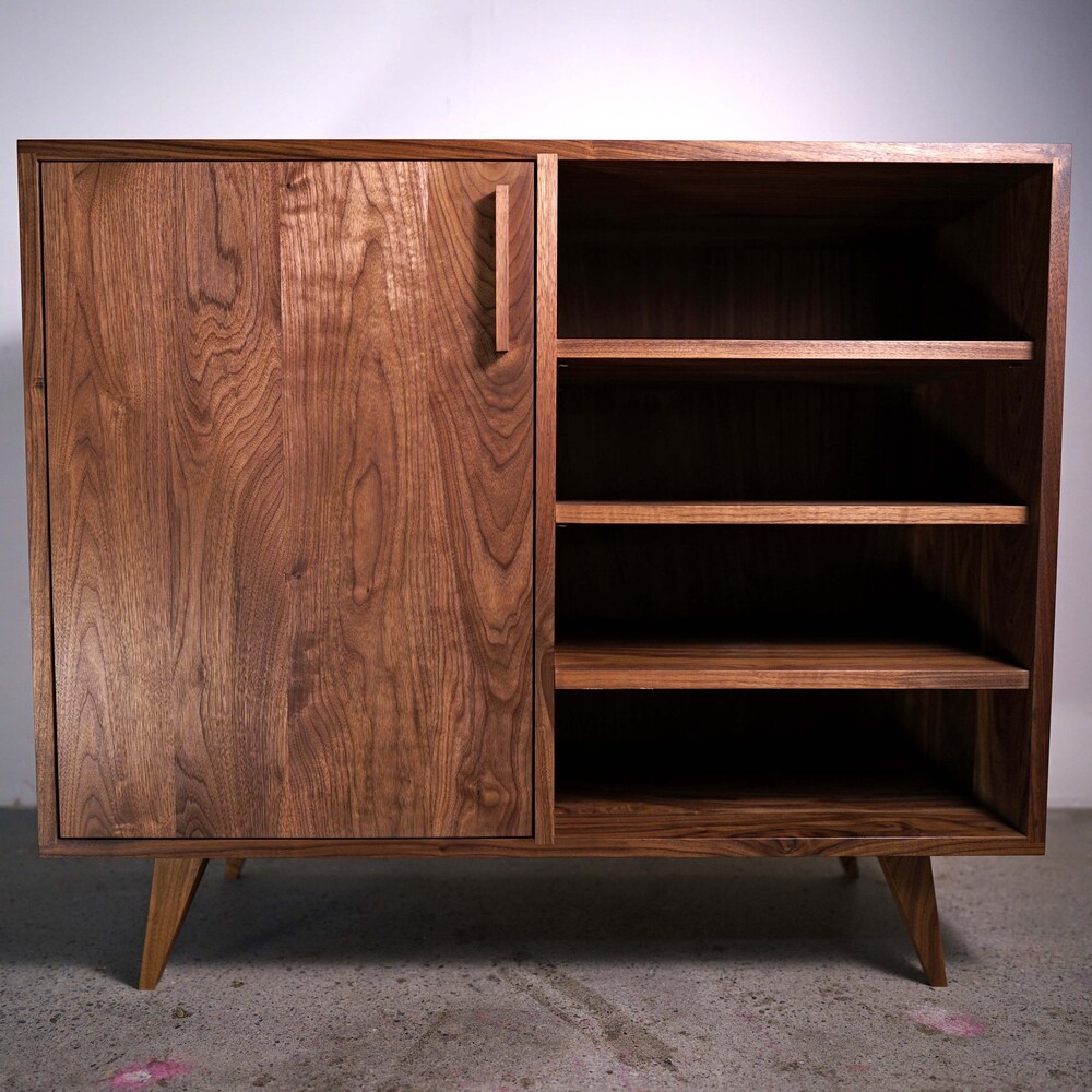 Medina Console, Mid-Century Modern LP Storage, Record Storage Credenza, Vinyl Storage Sideboard (Shown in Walnut) - Image 5