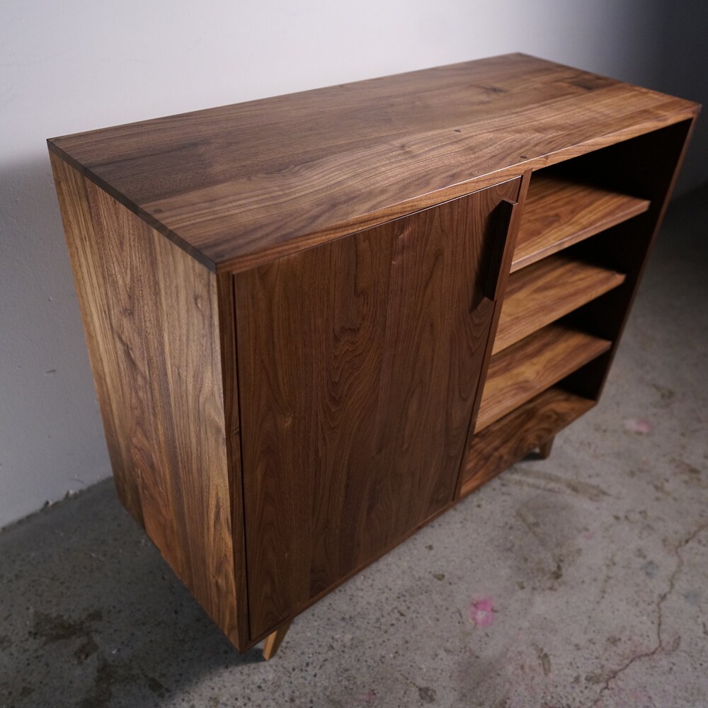 Medina Console, Mid-Century Modern LP Storage, Record Storage Credenza, Vinyl Storage Sideboard (Shown in Walnut) - Image 2