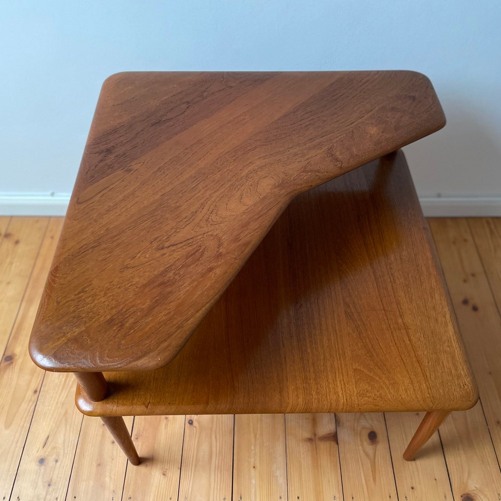 Rare! 60s teak coffee table France & son denmark Hvidt Orla Mid Century Design Coffee Table Side Table Vintage - Image 4
