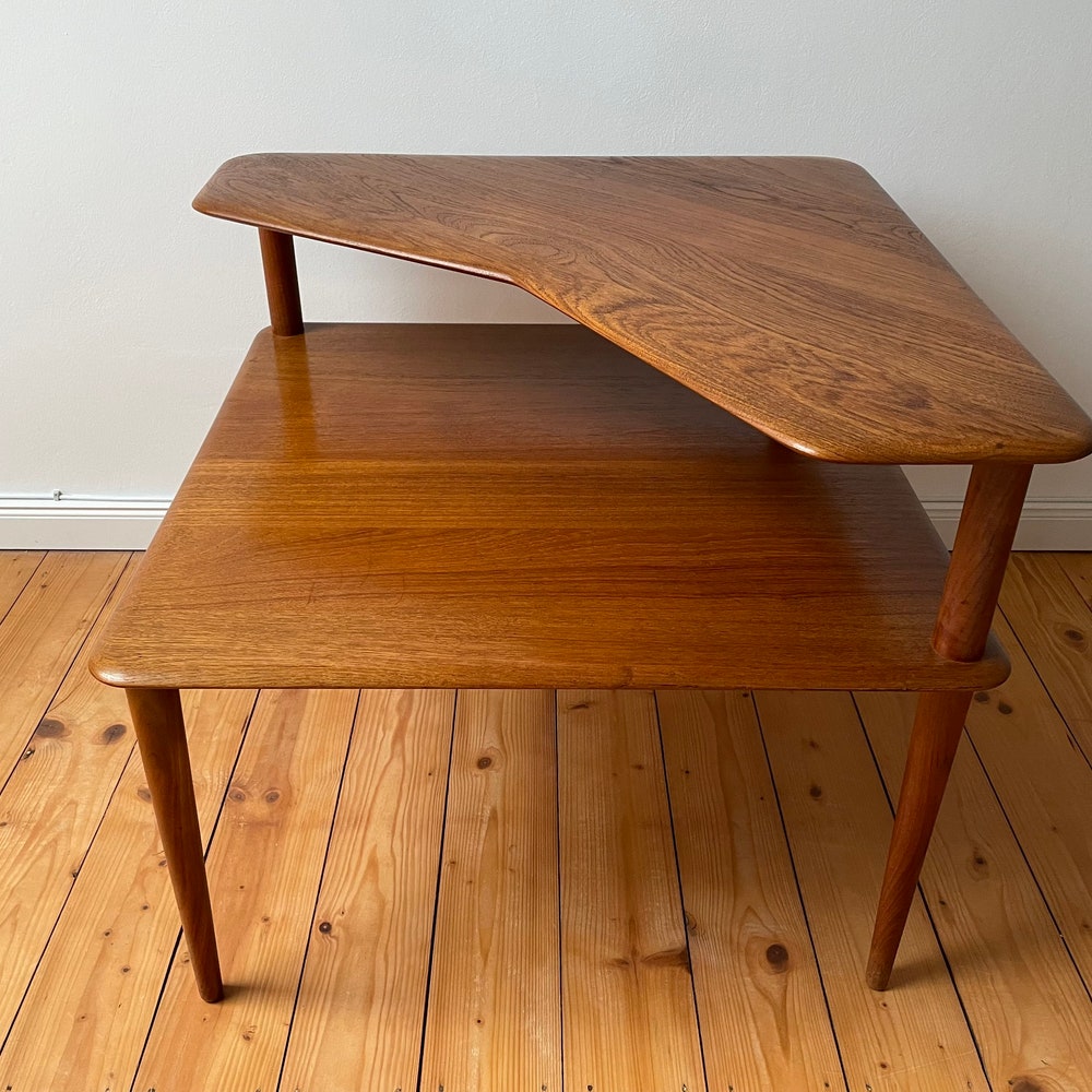 Rare! 60s teak coffee table France & son denmark Hvidt Orla Mid Century Design Coffee Table Side Table Vintage - Image 7