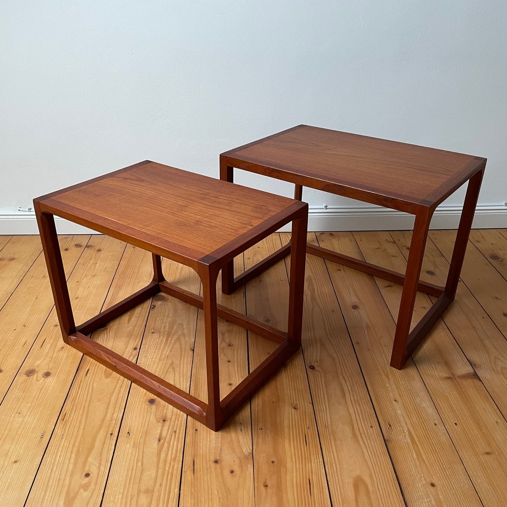 Minimalistic 60s 70s Retro Danish Teak 60s Coffee table Kai Kristiansen Aksel Kjersgaard Mid Century Nesting table - Image 4