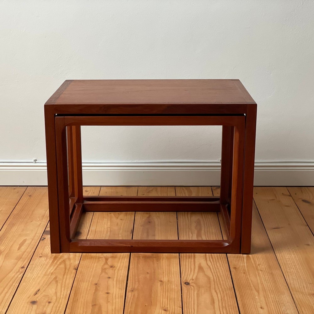 Minimalistic 60s 70s Retro Danish Teak 60s Coffee table Kai Kristiansen Aksel Kjersgaard Mid Century Nesting table - Image 5