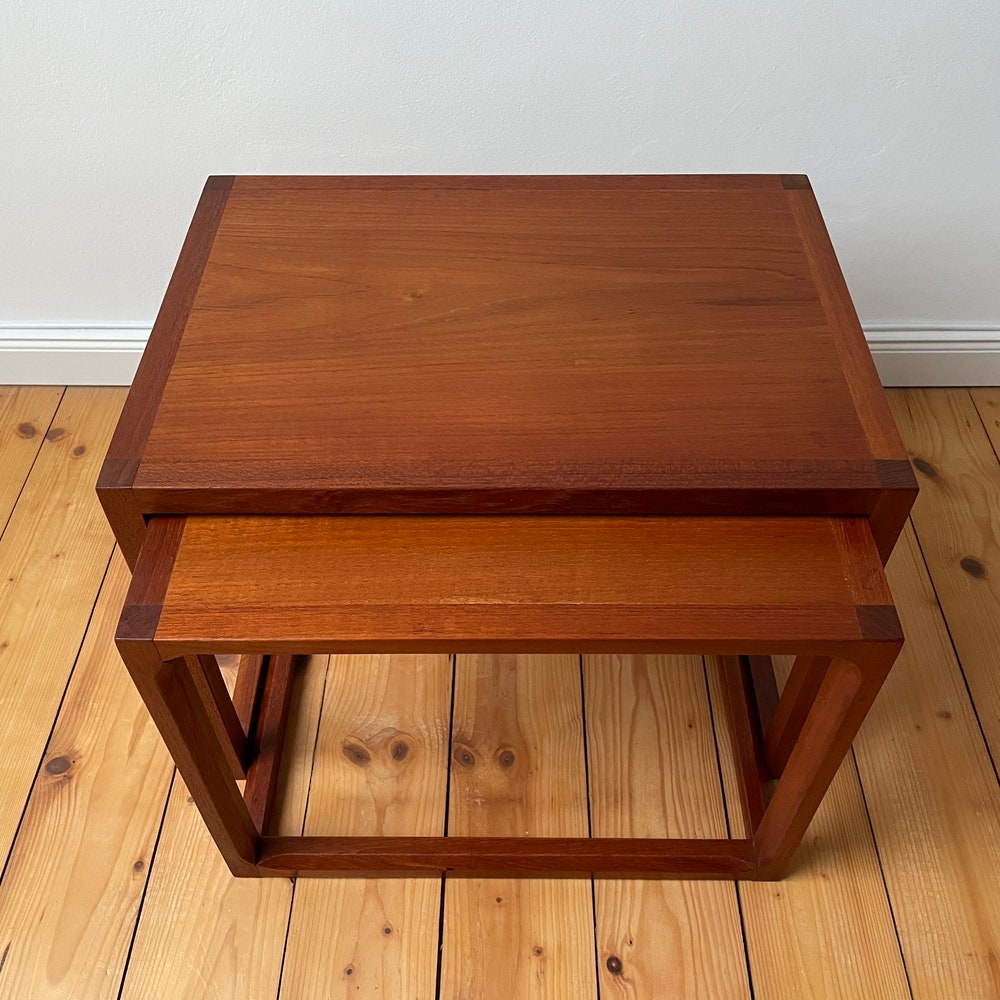 Minimalistic 60s 70s Retro Danish Teak 60s Coffee table Kai Kristiansen Aksel Kjersgaard Mid Century Nesting table - Image 8