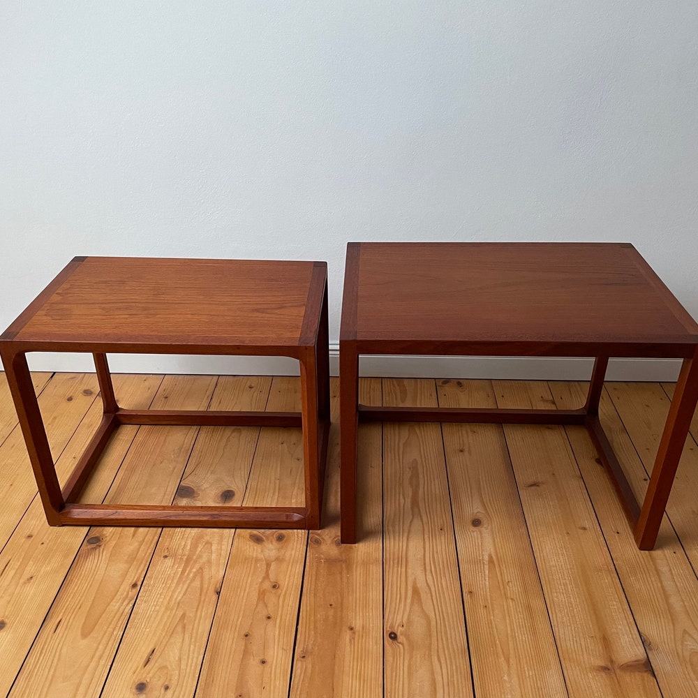 Minimalistic 60s 70s Retro Danish Teak 60s Coffee table Kai Kristiansen Aksel Kjersgaard Mid Century Nesting table - Image 10