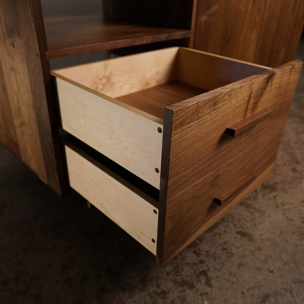 Davids Media Console, 55"W, Modern Credenza, Mid Century Sideboard, Solid Wood Media Console (Shown in Walnut) - Image 7