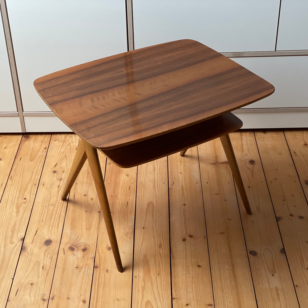 50s Coffee Table Side Table Mid Century Sideboard 60s Walnut Desk - Image 8