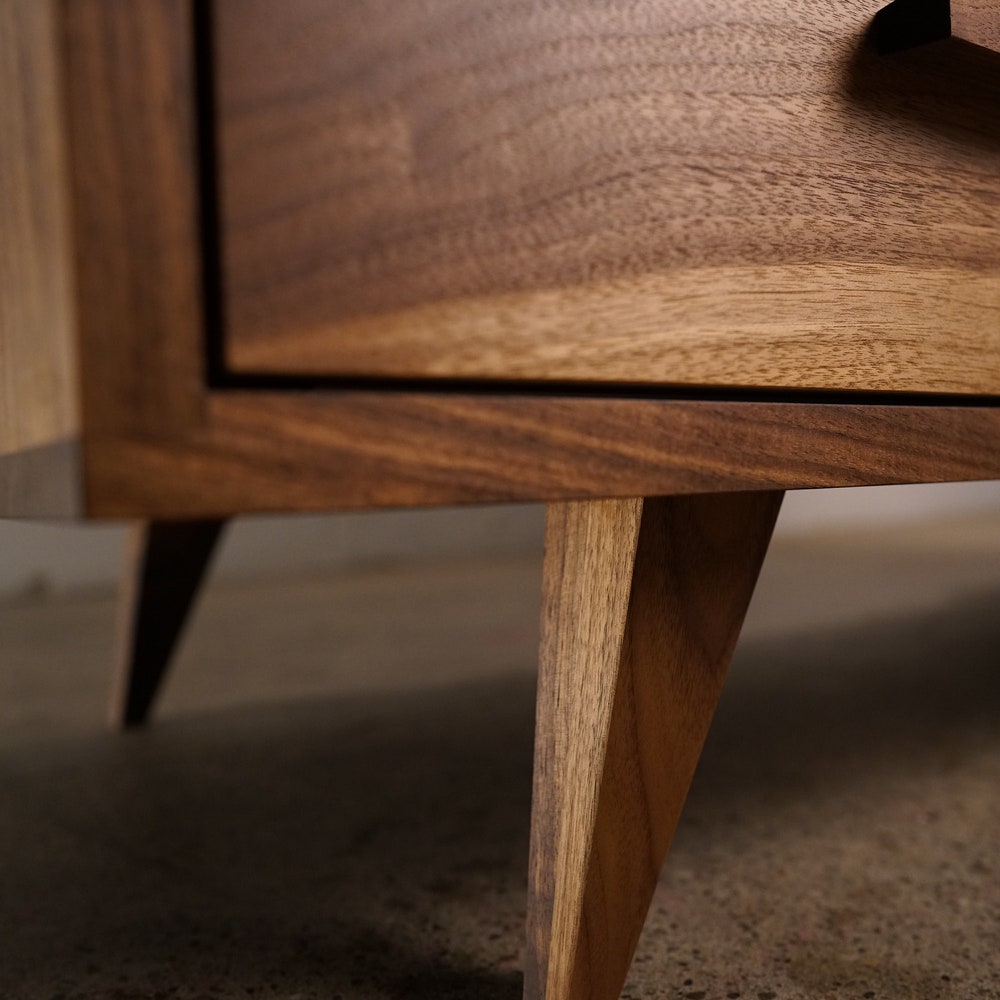 Davids Media Console, 55"W, Modern Credenza, Mid Century Sideboard, Solid Wood Media Console (Shown in Walnut) - Image 8